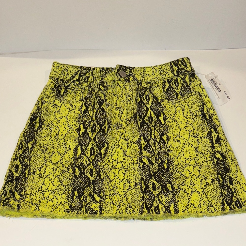 NWT Mystique Boutique Neon Snake Print Mini Skirt